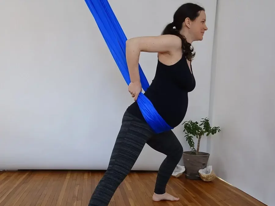 Birthing sling blue and black