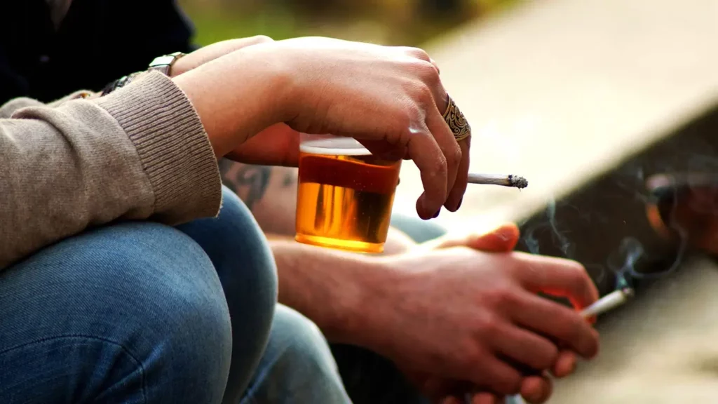 smoking and drinking