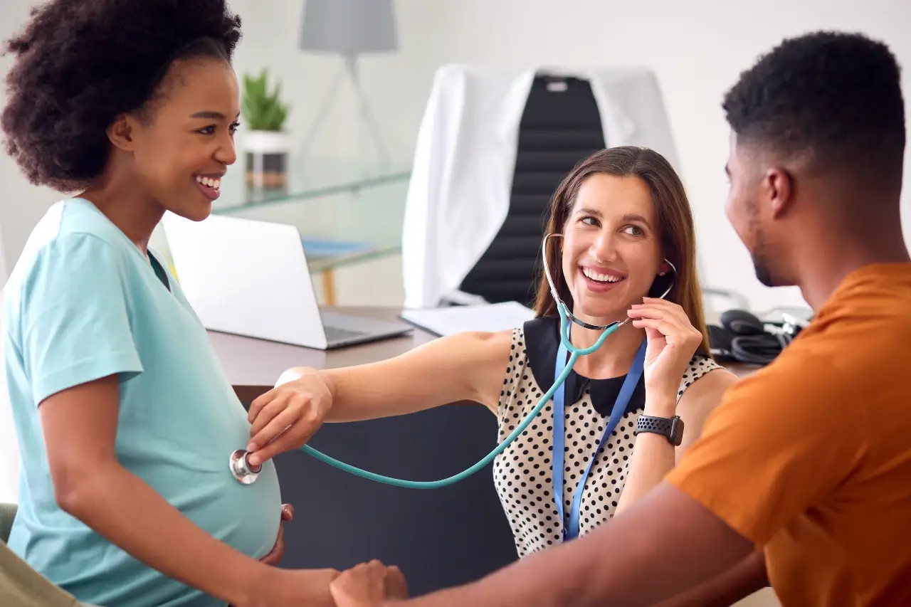 pregnant-couple-at-appointment-with-female-doctor- birth terminology